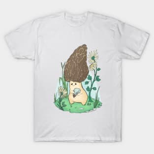 Cute Mushroom With Bird Skull Oddities Design T-Shirt